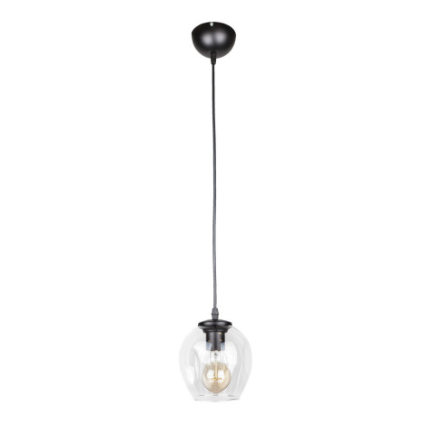 Підвісний світильник Levistella 756PR0231F-1 BK+CL, 40W, E27, чорний метал + скло, сучасний стиль для вітальні