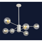 Люстра стельова Levistella 7526033-6 WH+CL, 6 плафонов, E27, білий + прозорий, сучасний стиль для дому Люстра стельова Levistella 7526033-6 WH+CL, 6 плафонов, E27, білий + прозорий, сучасний стиль для дому