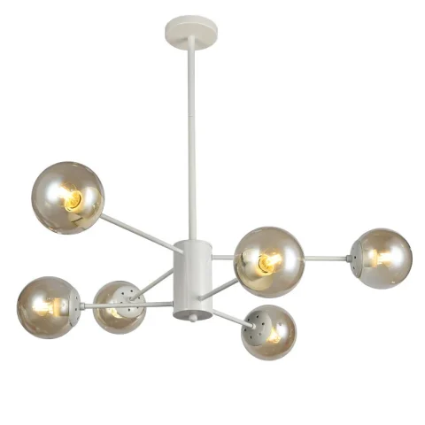 Потолочная люстра LED Levistella 7526033-6 WH+BR, E27, 6 плафонов, белый и коричневый Потолочная люстра LED Levistella 7526033-6 WH+BR, E27, 6 плафонов, белый и коричневый