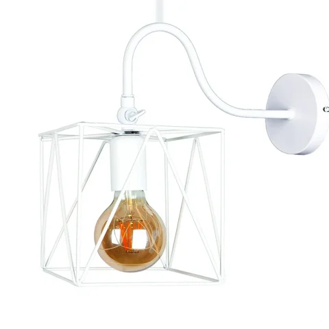 Бра настінне Levistella 756WPR103F3-1 WH, E27, 60 Вт, білий метал, стиль лофт
