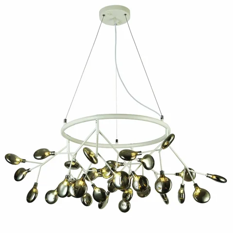 Люстра стельова LED Levistella 918LP263-36 WH+BK (36 плафонів), білий+чорний, G4