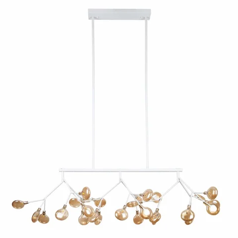 Люстра стельова LED Levistella 918LP264-27 WH+BR, 27 плафонів, білий + коричневий