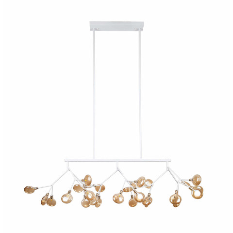 Люстра стельова LED Levistella 918LP264-27 WH+BR, 27 плафонів, білий + коричневий, сучасний стиль для вітальні