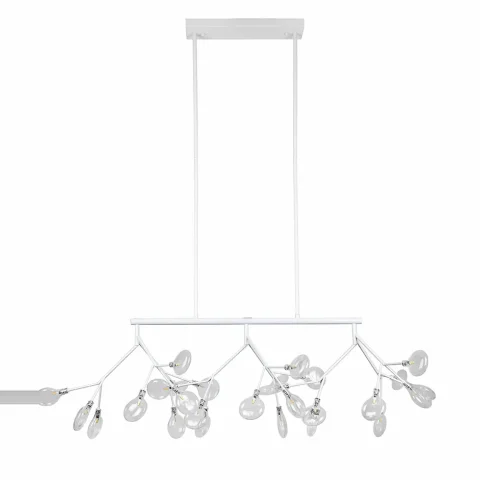 Люстра LED Levistella 918LP264-27 WH+CL, 27 плафонів, G4, білий метал + скло, сучасний стиль для дому Люстра LED Levistella 918LP264-27 WH+CL, 27 плафонів, G4, білий метал + скло, сучасний стиль для дому