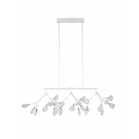 Люстра LED Levistella 918LP264-27 WH+CL, 27 плафонов, G4, білий метал + скло, сучасний стиль для дому
