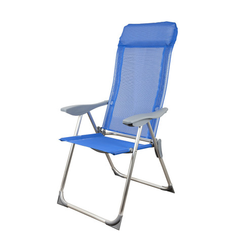 Складний стілець Levistella GP20022010 BLUE, текстилин, висота 101 см, синій, для дачі, навантаження до 110 кг