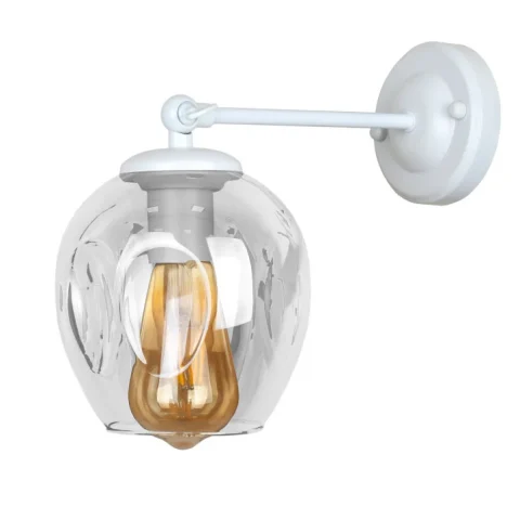 Бра настінне Levistella 756WPR0231F-1 WH+CL, E27, білий метал + прозоре скло