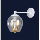 Бра настінне Levistella 756WPR0231F-1 WH+CL, E27, білий метал + прозоре скло, сучасний стиль для дому