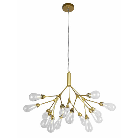 Люстра стельова Levistella 918LP268-15 GD+CL, 15 плафонів, золотий, прозорий, метал, скло, сучасний стиль для дому