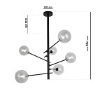 Люстра стельова Levistella 761LLP01-6 BK+CL, G9, сучасний стиль, 6 ламп, чорний + прозорий метал Люстра стельова Levistella 761LLP01-6 BK+CL, G9, сучасний стиль, 6 ламп, чорний + прозорий метал
