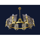 Люстра стельова Levistella 756LPR0032-8 GD+BK, 8 плафонов, E14, золотий, чорне скло, сучасний стиль для вітальні Люстра стельова Levistella 756LPR0032-8 GD+BK, 8 плафонов, E14, золотий, чорне скло, сучасний стиль для вітальні