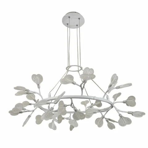 Люстра стельова LED Levistella 918LP271-48 WH+CL, 48 плафонів, G4, білий метал та скло
