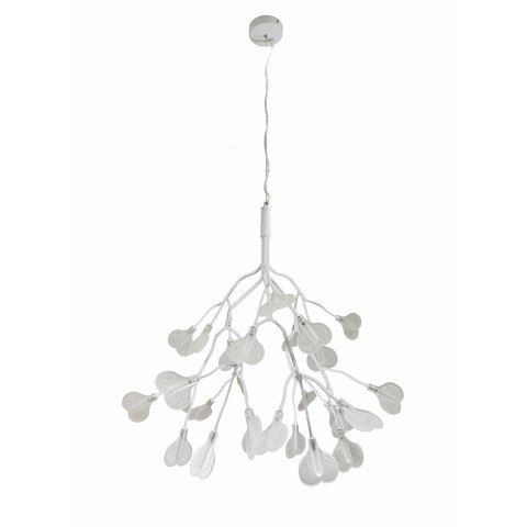 Люстра стельова Levistella 918LP272-27 WH+CL, G4, 27 плафонов, білий, метал і скло, сучасний стиль для дому