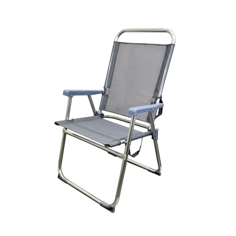 Складний стілець Levistella GP21032003 GRAY, алюмінієвий каркас, текстилен, сірий, для дачі, 110 кг