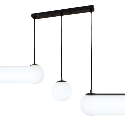 Люстра стельова Levistella 756PR150F-3 BK+WH (500), 3xE27, чорний+білий
