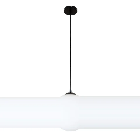 Подвесной светильник Levistella 756glass250F-1 BK+WH, E27, 250 мм, металл + стекло, черный + белый