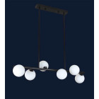Люстра в сучасному стилі з круглими плафонами для студії Levistella 761J2023-6 BK+WH Люстра в сучасному стилі з круглими плафонами для студії Levistella 761J2023-6 BK+WH