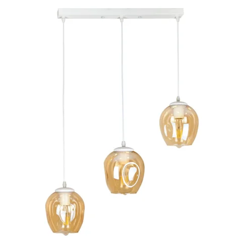 Люстра стельова Levistella 756PR0231F-3 WH+BR (500), 3×E27, метал+скло, білий+бронза