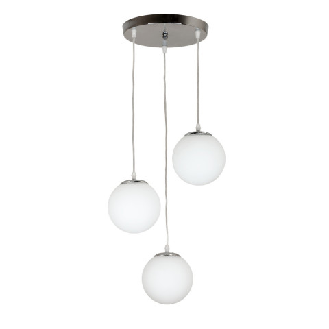 Підвісний світильник E27 Levistella 756PR150F-3 CR+WH (240), 3 плафона, хром+білий, сучасний стиль для вітальні