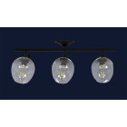 Люстра стельова Levistella 756XPR0231F-3 BK+CL, 3 лампи E27, чорний + прозорий, сучасний дизайн