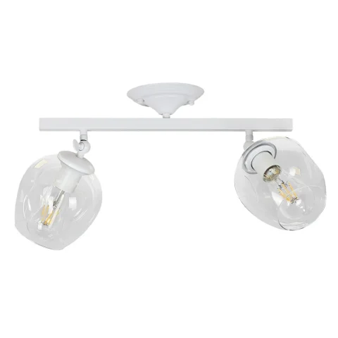 Люстра стельова Levistella 756XPR0231F-2 WH+CL, E27, 2 лампи, білий + прозорий