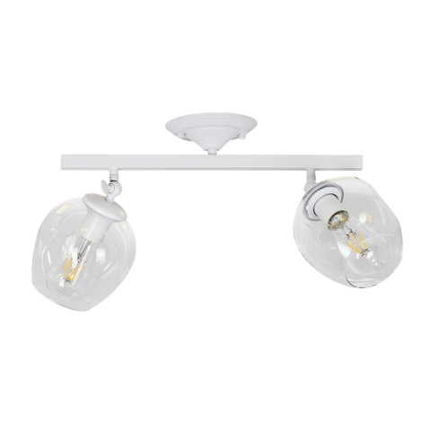 Люстра стельова Levistella 756XPR0231F-2 WH+CL, E27, 2 лампи, білий+прозорий, сучасний стиль для дому