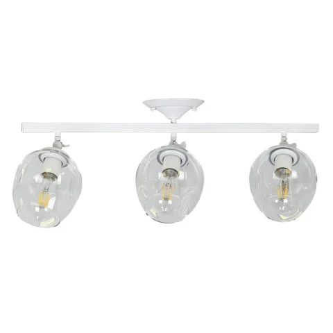Люстра стельова Levistella 756XPR0231F-3 WH+CL, 3 лампи E27, білий + прозорий