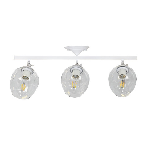 Люстра стельова Levistella 756XPR0231F-3 WH+CL, 3 лампи E27, білий + прозорий, сучасний дизайн