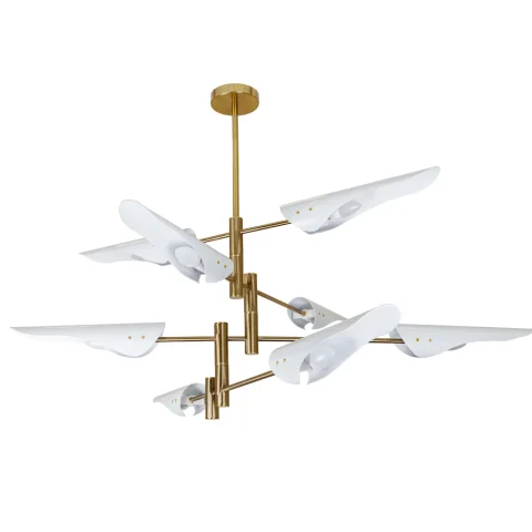 Потолочная люстра Levistella 761V1019-8 WH, 8 плафонов, бронза, белый, современный стиль модерн Потолочная люстра Levistella 761V1019-8 WH, 8 плафонов, бронза, белый, современный стиль модерн