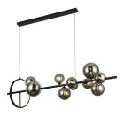Люстра LED Levistella 918LP267-10 BK+BK, 10 плафонов, чорний метал, скло, сучасний стиль для дому Люстра LED Levistella 918LP267-10 BK+BK, 10 плафонов, чорний метал, скло, сучасний стиль для дому