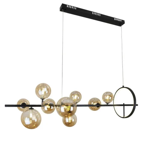 Люстра-молекула світлодіодна в стилі лофт Levistella 918LP267-10 BK+BR (10×G9, LED 16 Вт, 4500 К)