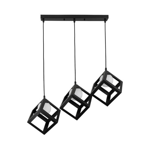 Світильник підвісний Levistella 756PR160glass-3 BK+WH (500), G9, квадратний, чорний метал + білий, для вітальні