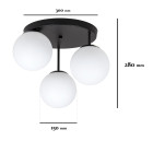 Люстра стельова LED Levistella 756HPR150F-3 BK+WH (300), 3 плафона E27, чорний + білий, діаметр 150 мм, сучасний стиль для дому Люстра стельова LED Levistella 756HPR150F-3 BK+WH (300), 3 плафона E27, чорний + білий, діаметр 150 мм, сучасний стиль для дому