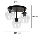 Люстра стельова Levistella 756HPR0231F-3 BK+CL (300), E27, 3 лампи, чорний + прозорий, сучасний дизайн Люстра стельова Levistella 756HPR0231F-3 BK+CL (300), E27, 3 лампи, чорний + прозорий, сучасний дизайн