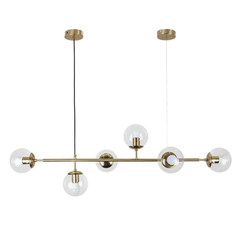 Люстра сучасна Loft Levistella 7529802-6 BRZ+CL із 6 круглими плафонами (E27), золото