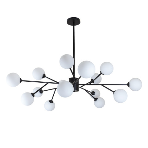 Люстра лофт з білими кулями Levistella 7529806-15 BK+WH