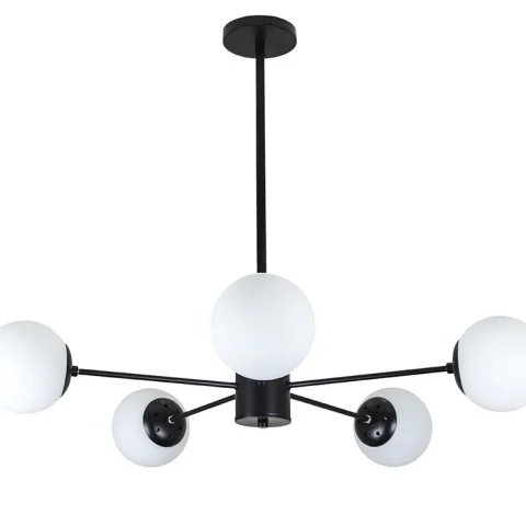 Люстра лофт з білими кулями Levistella 7529807-5 BK+WH