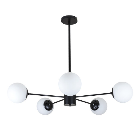 Люстра лофт з білими кулями Levistella 7529807-5 BK+WH