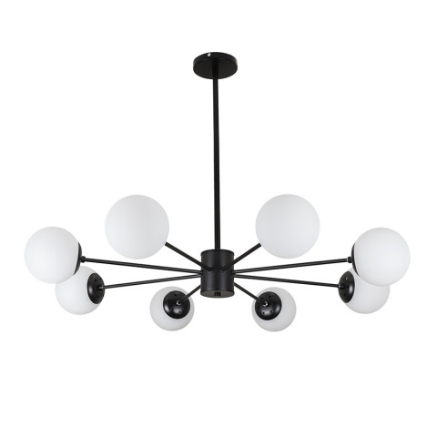 Люстра лофт з білими кулями Levistella 7529807-8 BK+WH