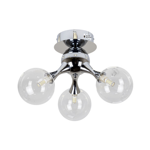 Люстра стельова LED Levistella 7529817-3 CR+CL, G9, хром, скло, сучасний стиль для вітальні