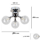Люстра стельова LED Levistella 7529817-3 CR+CL, G9, хром, скло, сучасний стиль для вітальні Люстра стельова LED Levistella 7529817-3 CR+CL, G9, хром, скло, сучасний стиль для вітальні