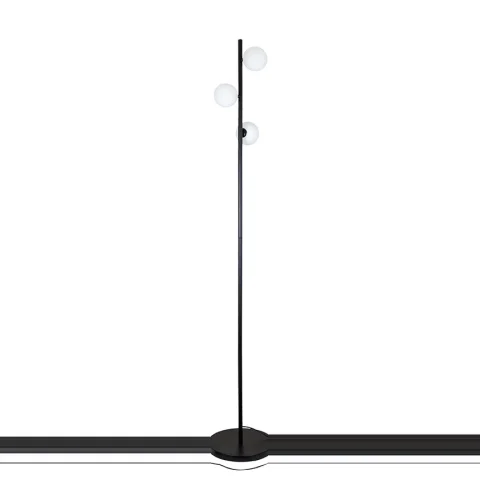 Торшер Levistella 7529834-3 BLACK, G9, 3 плафони, чорний метал, біле скло