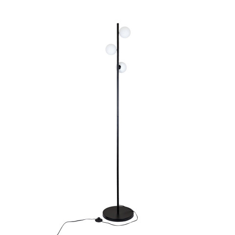 Торшер Levistella 7529834-3 BLACK, G9, 3 плафона, чорний метал, біле скло, сучасний стиль для дому