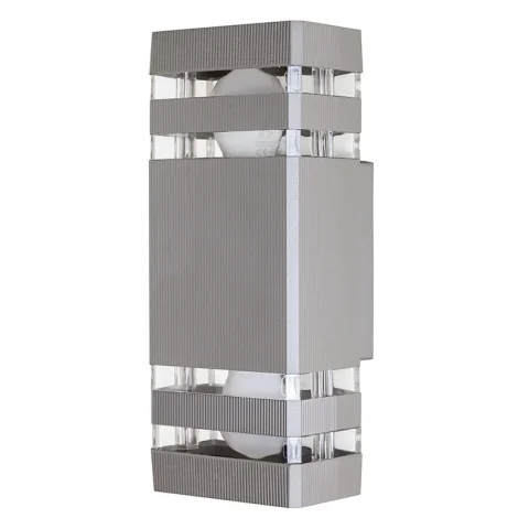 Бра настінне Levistella 7672024-2 SL, 2 лампи E27, 60W, IP54, сірий метал (вуличний стиль)