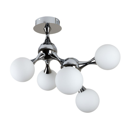 Потолочна люстра LED Levistella 7529817-5 CR+WH, 5 плафонів, G9, хром, білий, сучасний стиль для дому