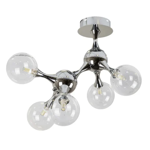 Люстра стельова LED Levistella 7529817-5 CR+CL, 5 плафонів, G9, хром, скло, сучасний стиль