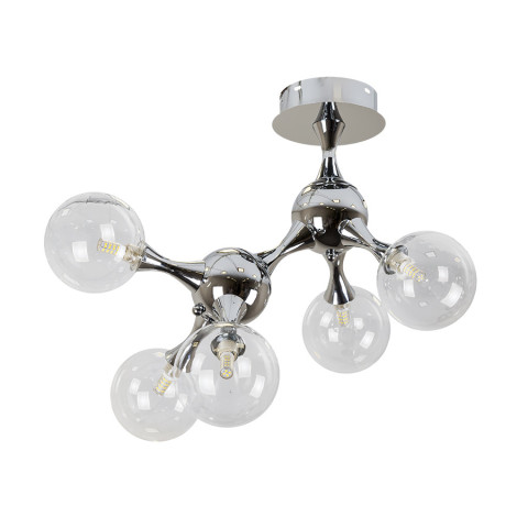 Люстра стельова LED Levistella 7529817-5 CR+CL, 5 плафонов, G9, хром, скло, сучасний стиль