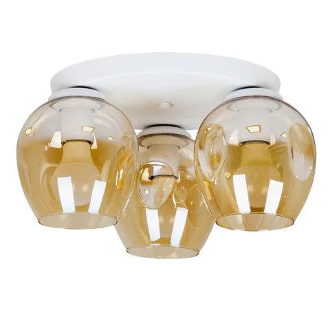Люстра стельова Levistella 756XPR0231F-3 WH+BR (300), 3 лампи E27, білий і коричневий