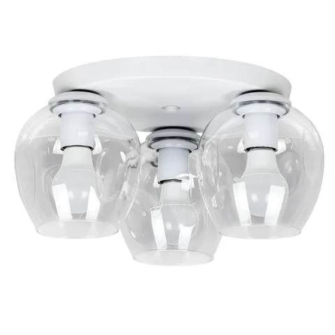 Люстра стельова Levistella 756XPR0231F-3 WH+CL (300), E27, 3 лампи, діаметр 300 мм, білий + прозорий