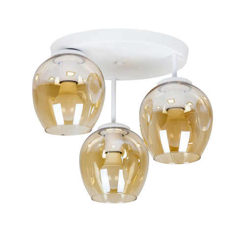 Люстра стельова Levistella 756HPR0231F-3 WH+BR (300), 3 лампи E27, білий та коричневий, метал та скло, сучасний стиль для дому